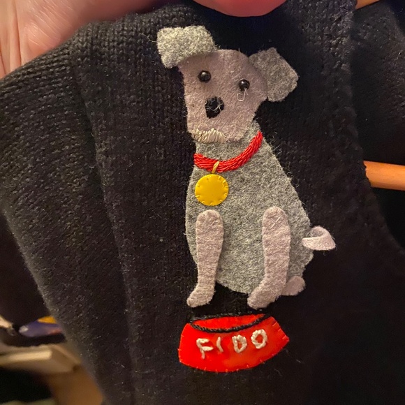 Vintage Michael Simon Black Sweater Dress Dogs Size Medium NWT - Picture 3 of 8